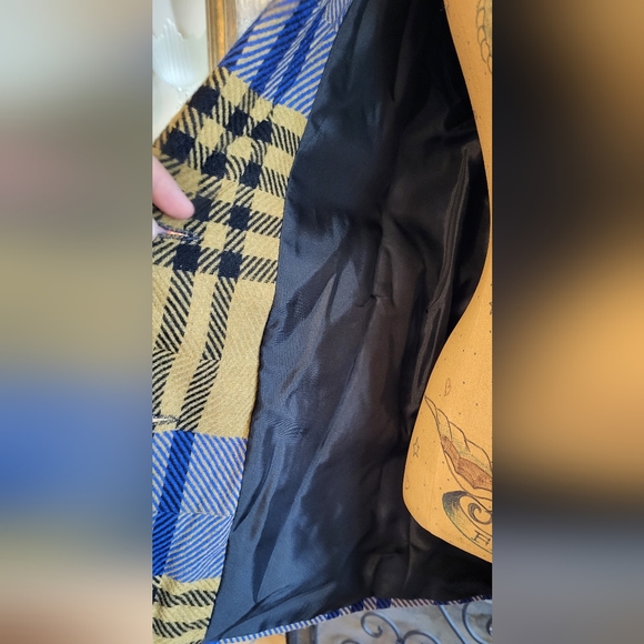 Vintage Diane Von Furstenberg Women's Funky Mod Plaid Wool Blazer Size 6 - Picture 14 of 16